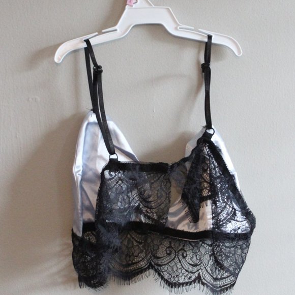 Sexy Lingerie Pjs Bralette and Tap Shorts Sliver - Picture 9 of 9